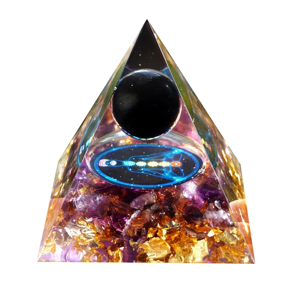 Orgonite Energy Pyramid – 5cm Natural Crystal Generator for Healing, Meditation & Home Harmony