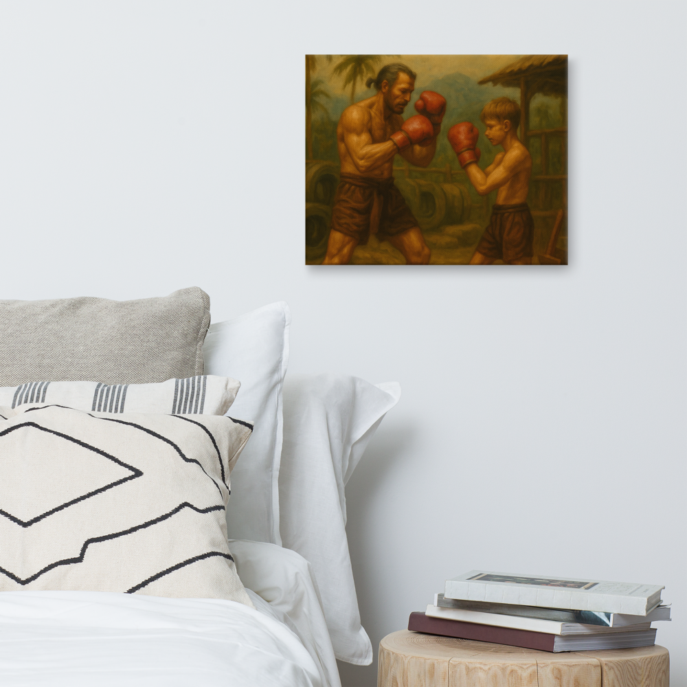 Father & Son – Muay Thai Warrior Horizontal Canvas (Limited Edition)