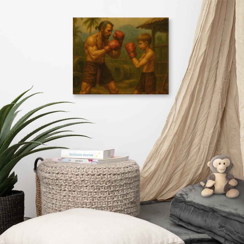 Father & Son – Muay Thai Warrior Horizontal Canvas (Limited Edition)