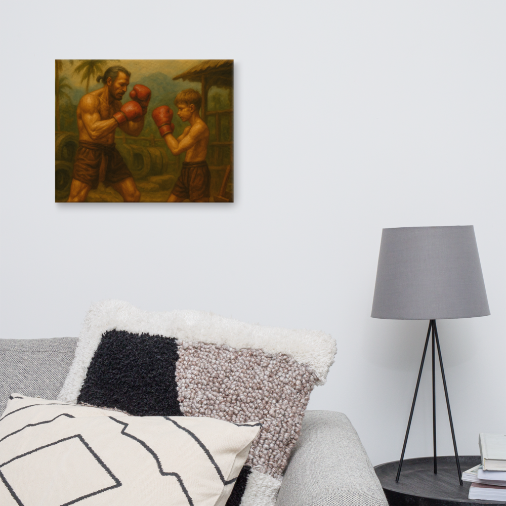 Father & Son – Muay Thai Warrior Horizontal Canvas (Limited Edition)