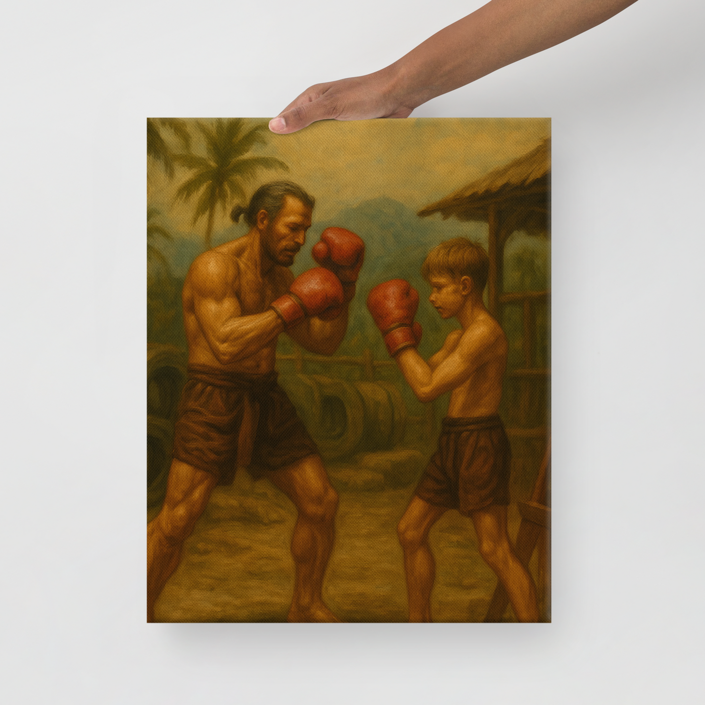 Father & Son – Muay Thai Warrior Vertical Canvas (Limited Edition)