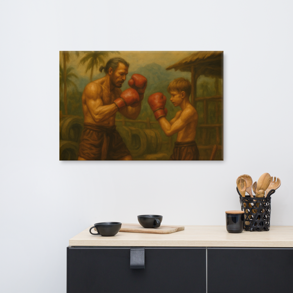 Father & Son – Muay Thai Warrior Horizontal Canvas (Limited Edition)