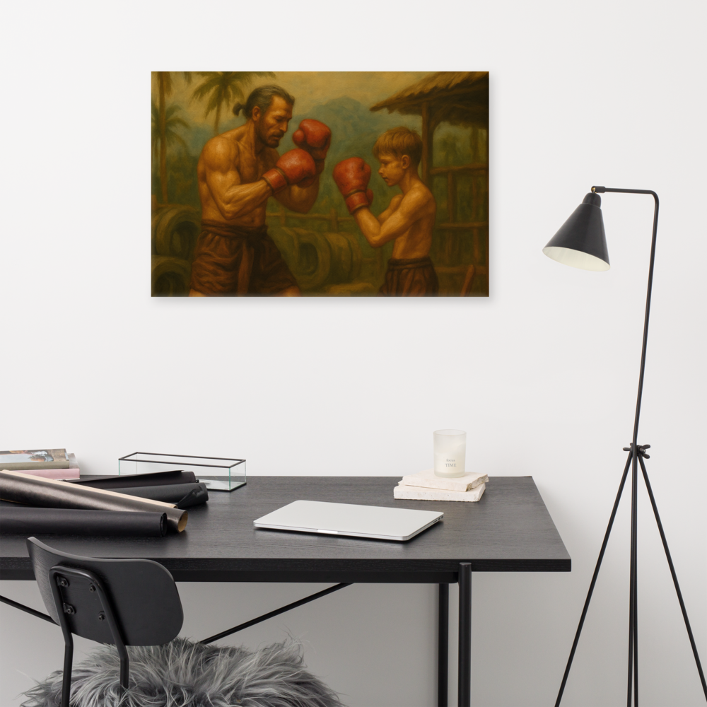 Father & Son – Muay Thai Warrior Horizontal Canvas (Limited Edition)