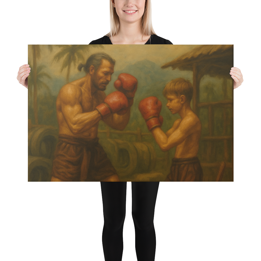 Father & Son – Muay Thai Warrior Horizontal Canvas (Limited Edition)