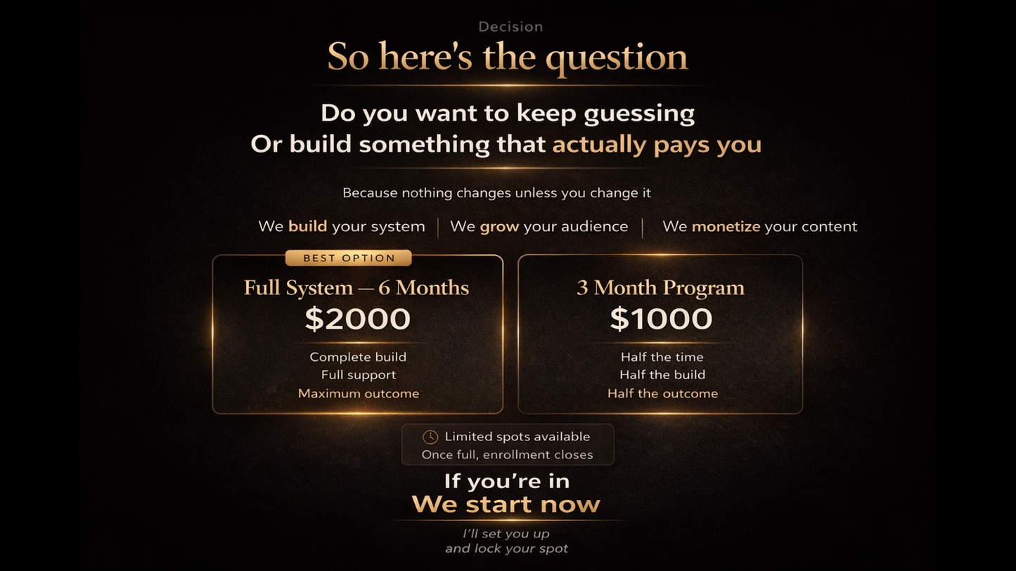 The Fighter Freedom System | 1:1 Social Media Growth & Monetization Program