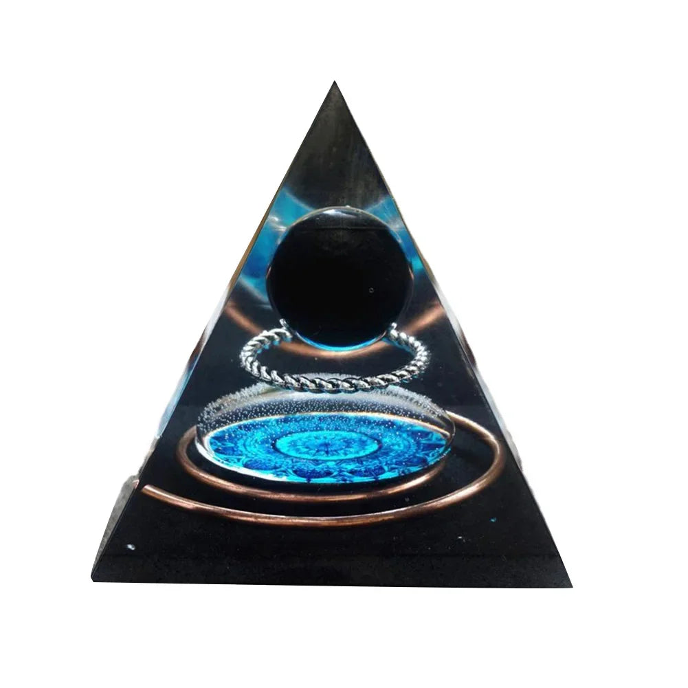 Orgonite Energy Pyramid – 5cm Natural Crystal Generator for Healing, Meditation & Home Harmony