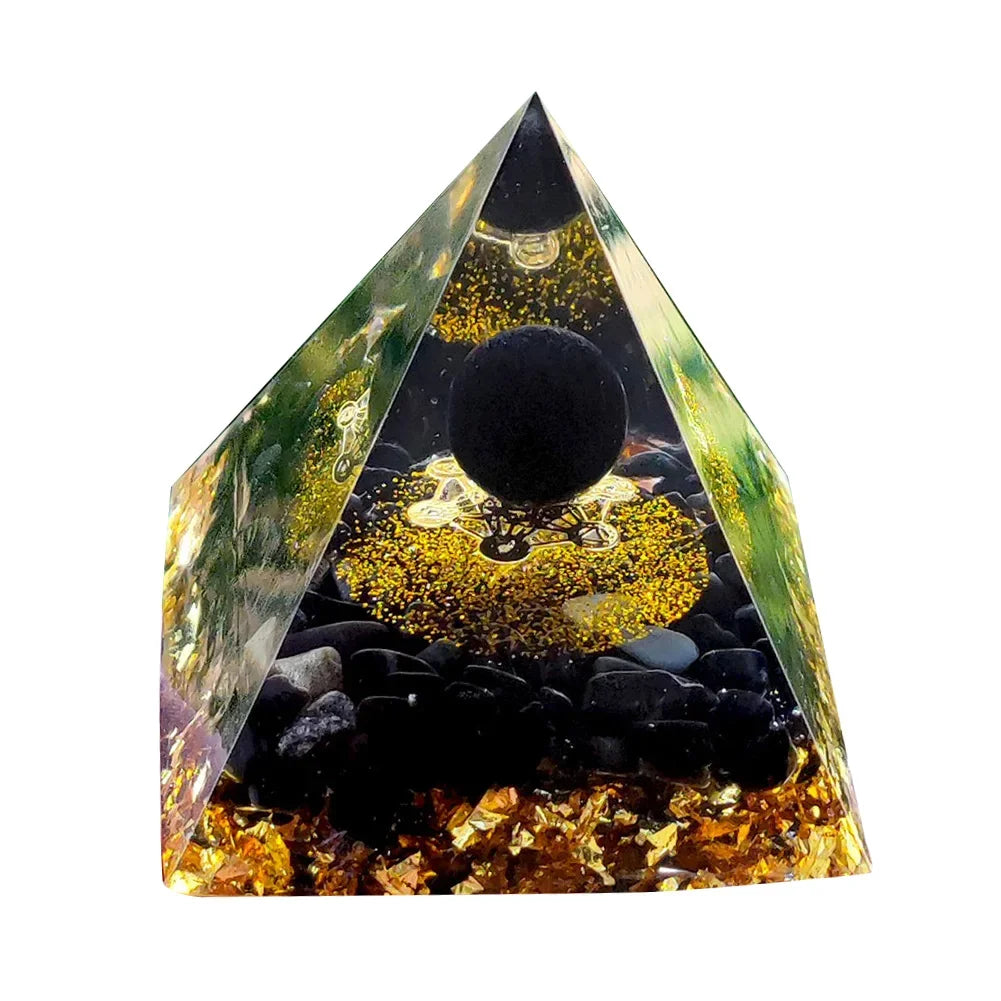 Orgonite Energy Pyramid – 5cm Natural Crystal Generator for Healing, Meditation & Home Harmony