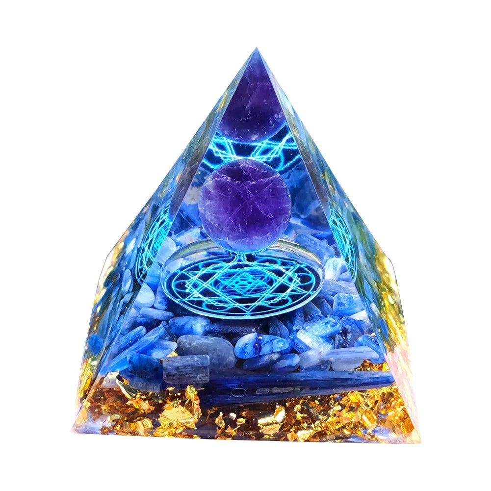 Orgonite Energy Pyramid – 5cm Natural Crystal Generator for Healing, Meditation & Home Harmony