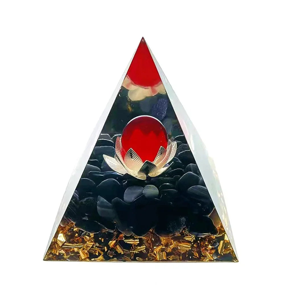Orgonite Energy Pyramid – 5cm Natural Crystal Generator for Healing, Meditation & Home Harmony