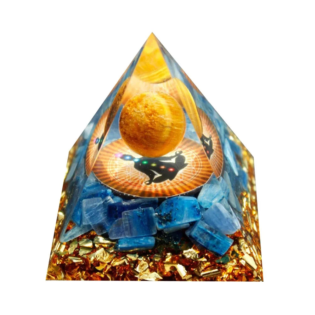 Orgonite Energy Pyramid – 5cm Natural Crystal Generator for Healing, Meditation & Home Harmony