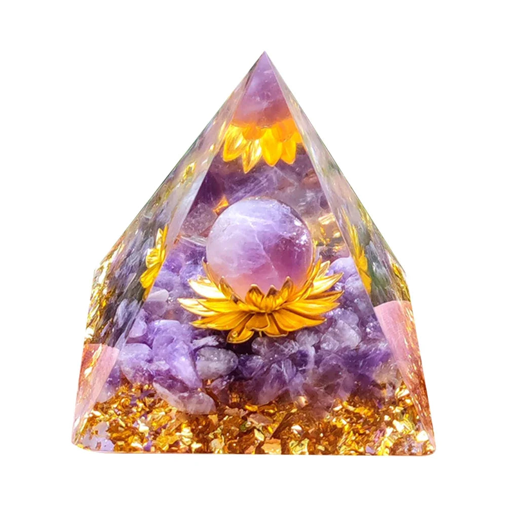 Orgonite Energy Pyramid – 5cm Natural Crystal Generator for Healing, Meditation & Home Harmony