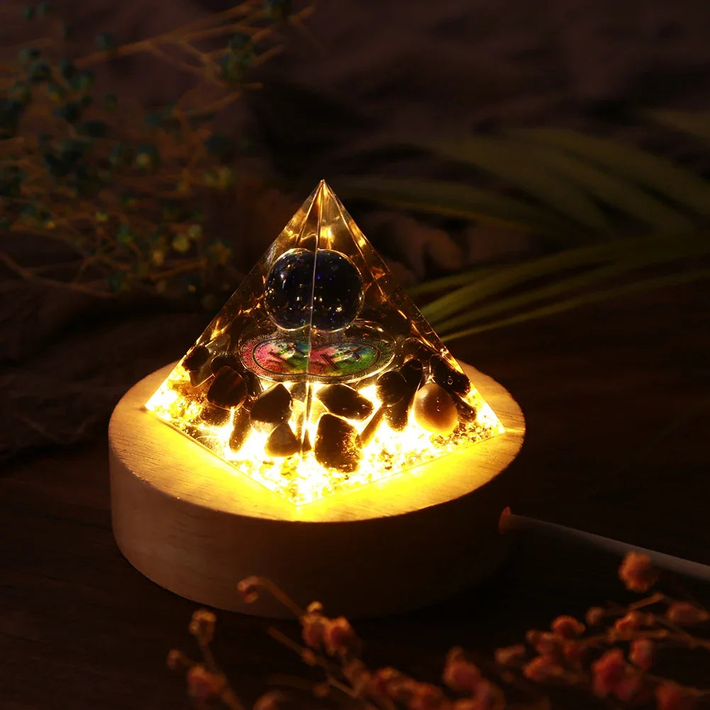 Orgonite Energy Pyramid – 5cm Natural Crystal Generator for Healing, Meditation & Home Harmony