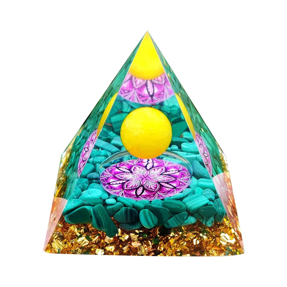 Orgonite Energy Pyramid – 5cm Natural Crystal Generator for Healing, Meditation & Home Harmony