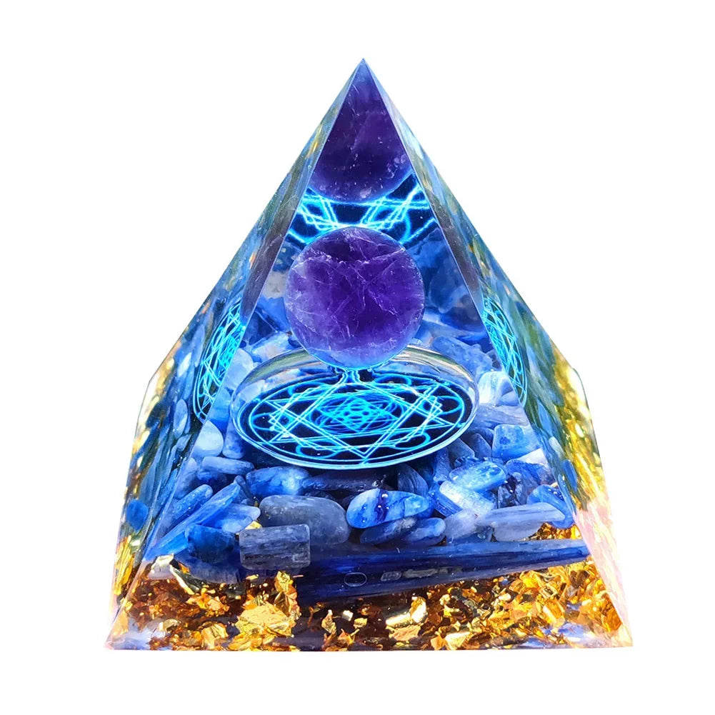 Orgonite Energy Pyramid – 5cm Natural Crystal Generator for Healing, Meditation & Home Harmony