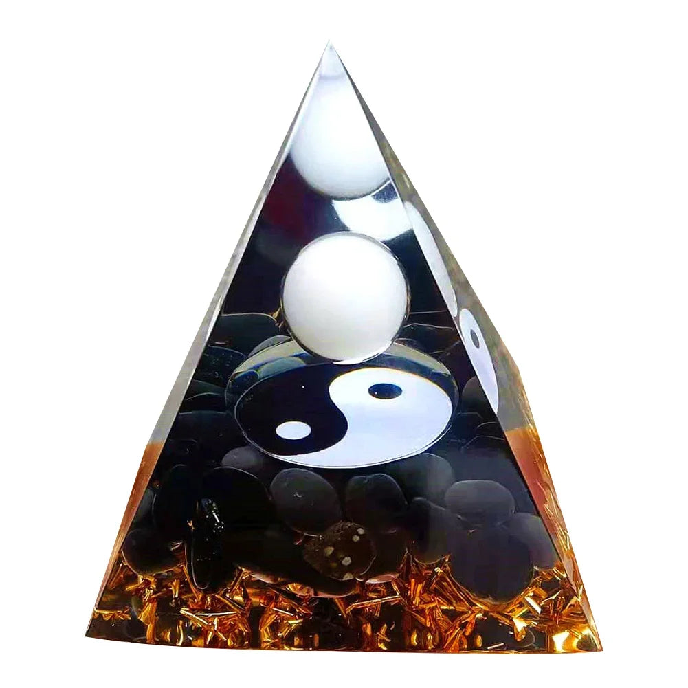 Orgonite Energy Pyramid – 5cm Natural Crystal Generator for Healing, Meditation & Home Harmony