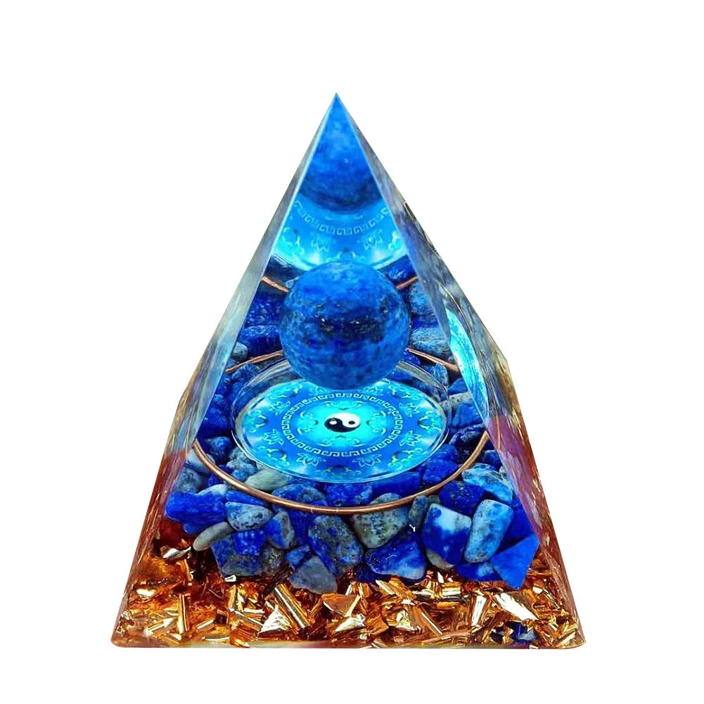 Orgonite Energy Pyramid – 5cm Natural Crystal Generator for Healing, Meditation & Home Harmony