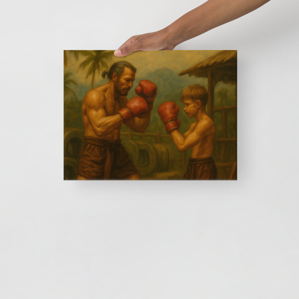 Father & Son – Muay Thai Warrior Horizontal Canvas (Limited Edition)