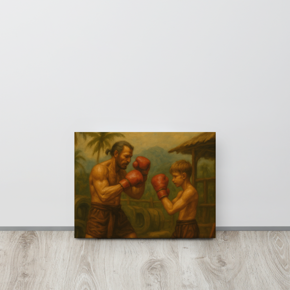 Father & Son – Muay Thai Warrior Horizontal Canvas (Limited Edition)