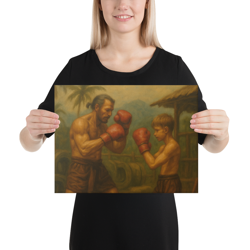 Father & Son – Muay Thai Warrior Horizontal Canvas (Limited Edition)