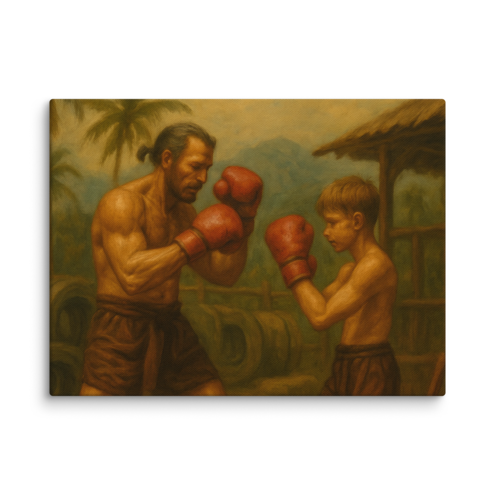 Father & Son – Muay Thai Warrior Horizontal Canvas (Limited Edition)