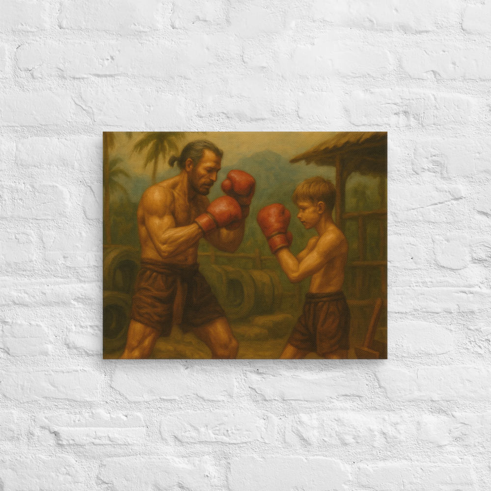 Father & Son – Muay Thai Warrior Horizontal Canvas (Limited Edition)