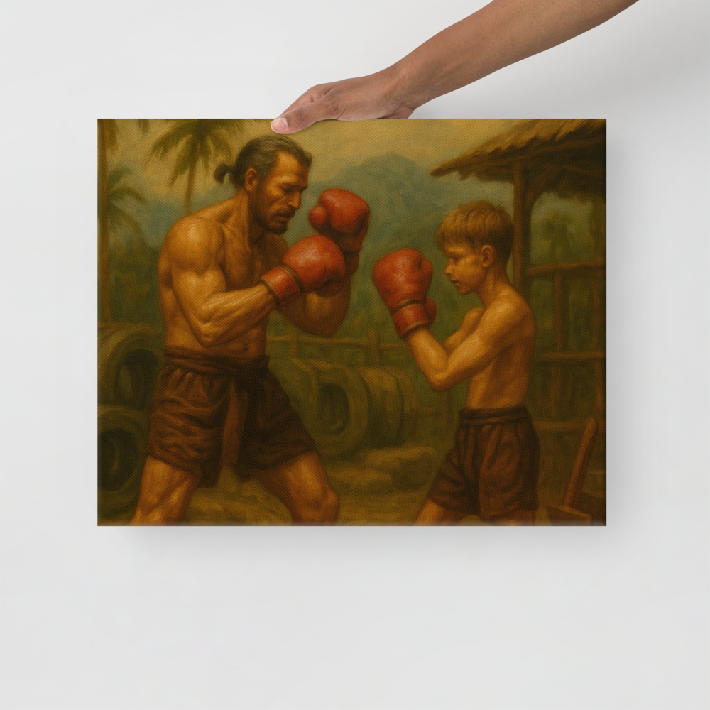 Father & Son – Muay Thai Warrior Horizontal Canvas (Limited Edition)