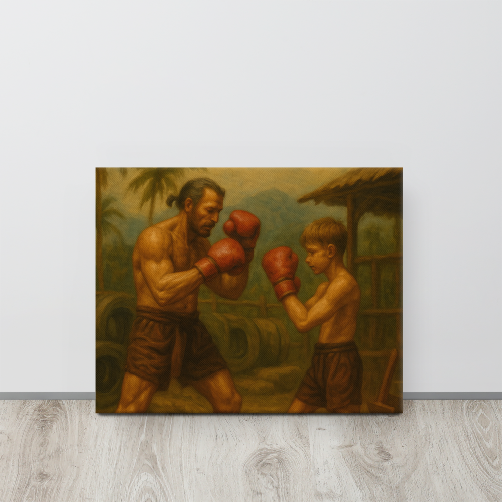 Father & Son – Muay Thai Warrior Horizontal Canvas (Limited Edition)