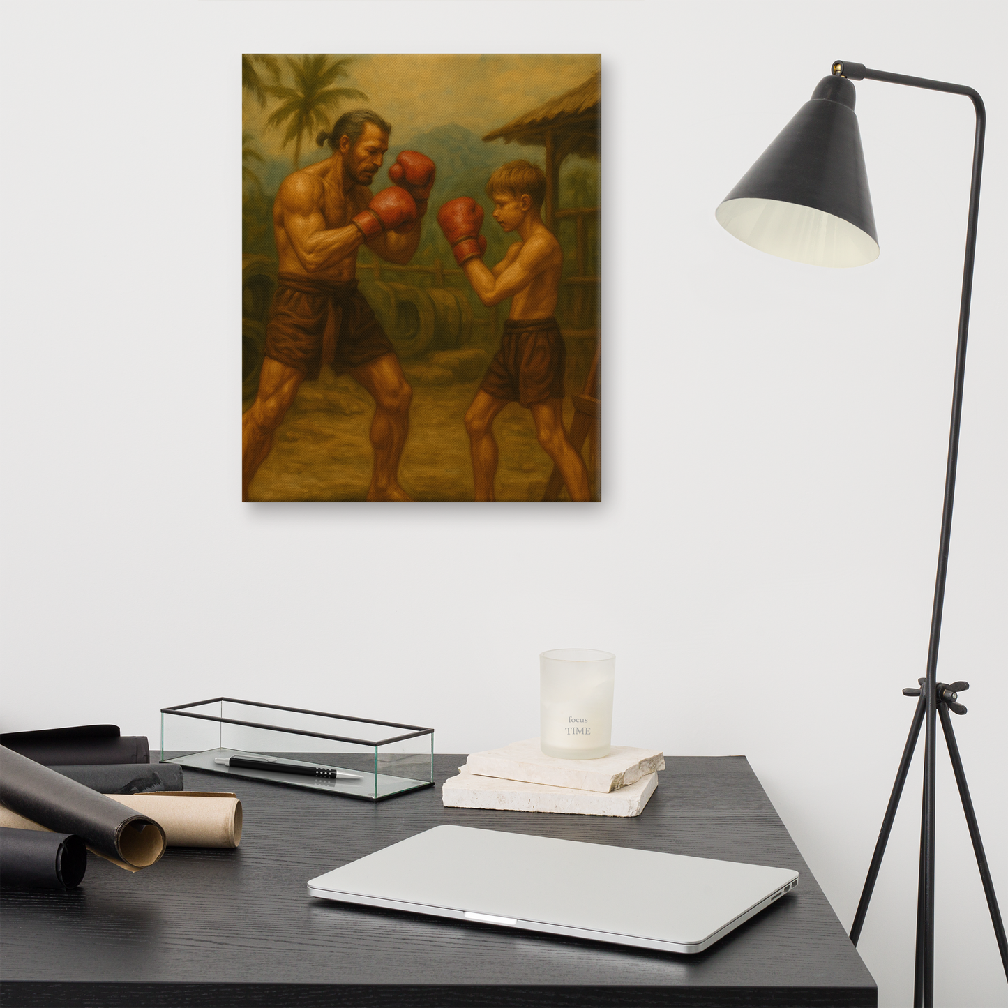 Father & Son – Muay Thai Warrior Vertical Canvas (Limited Edition)