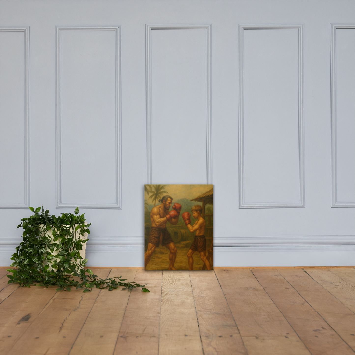 Father & Son – Muay Thai Warrior Vertical Canvas (Limited Edition)