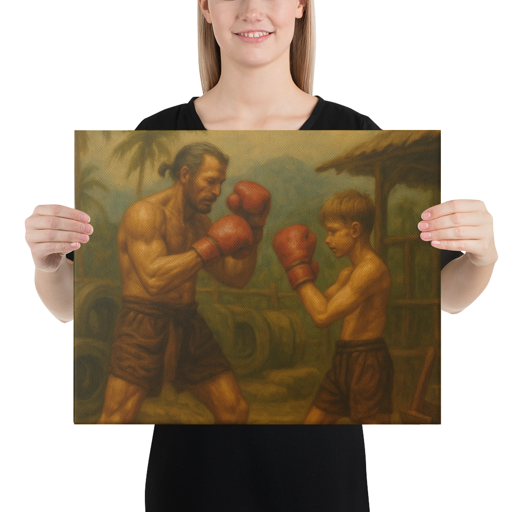 Father & Son – Muay Thai Warrior Horizontal Canvas (Limited Edition)