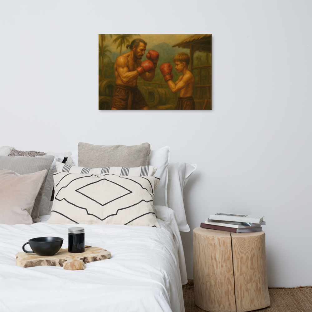 Father & Son – Muay Thai Warrior Horizontal Canvas (Limited Edition)