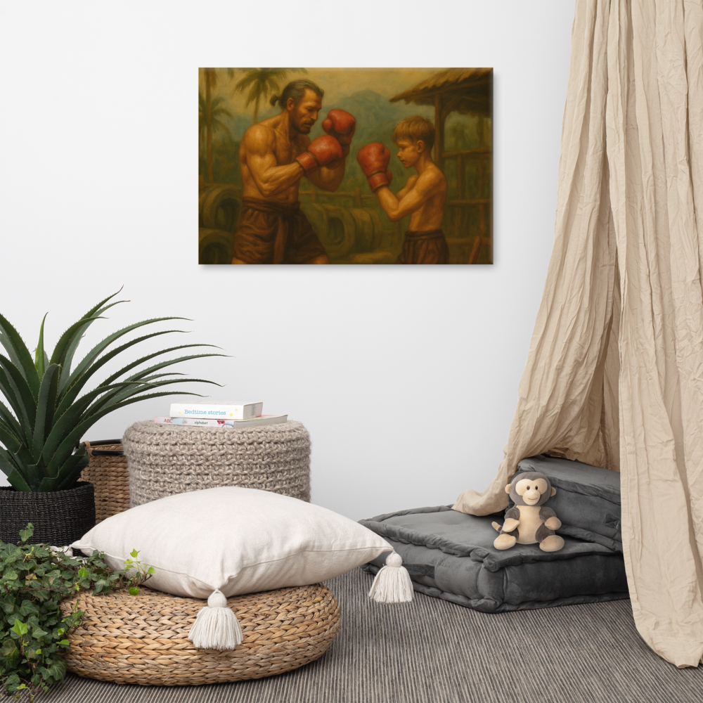 Father & Son – Muay Thai Warrior Horizontal Canvas (Limited Edition)