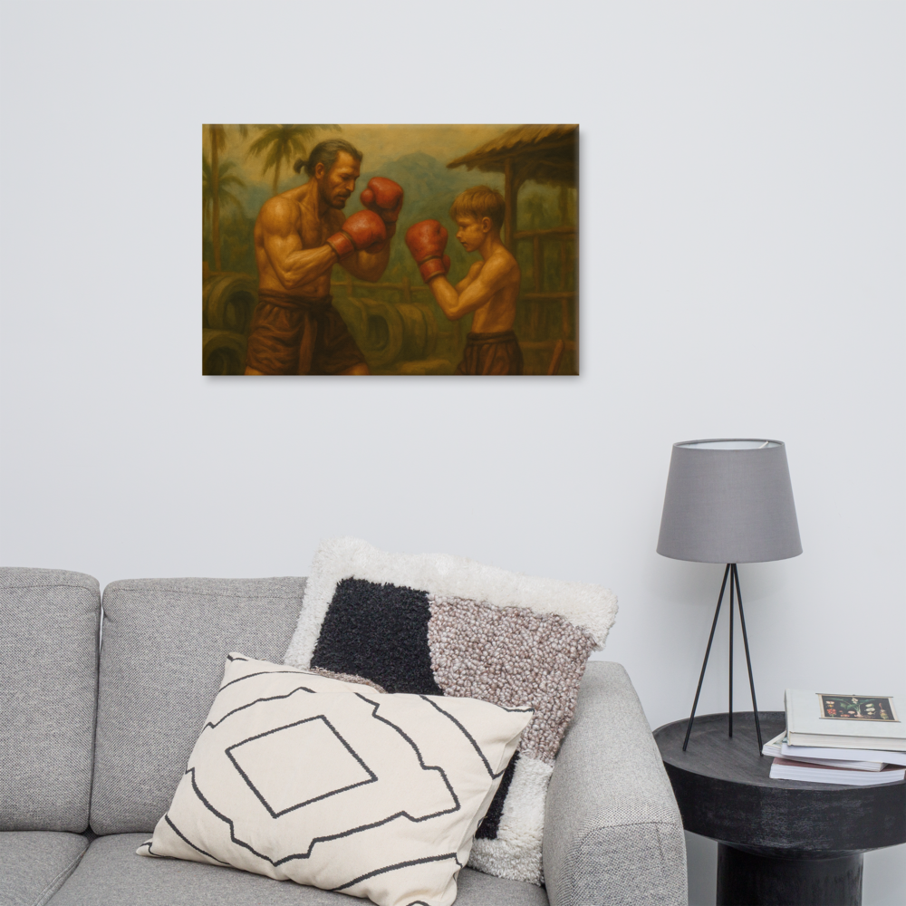 Father & Son – Muay Thai Warrior Horizontal Canvas (Limited Edition)