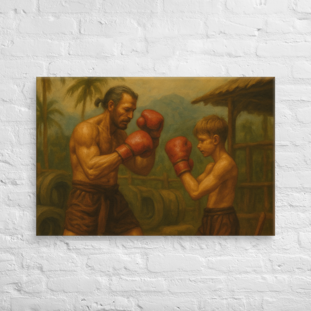 Father & Son – Muay Thai Warrior Horizontal Canvas (Limited Edition)