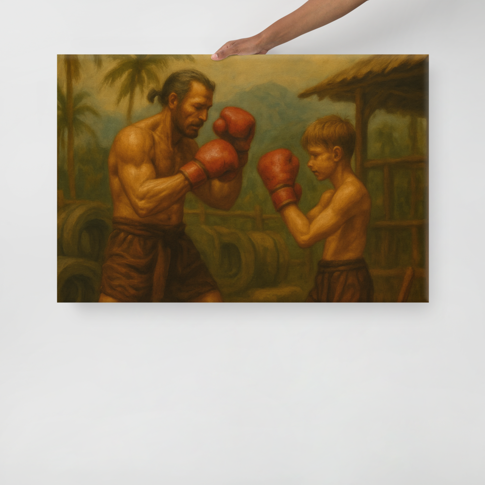 Father & Son – Muay Thai Warrior Horizontal Canvas (Limited Edition)