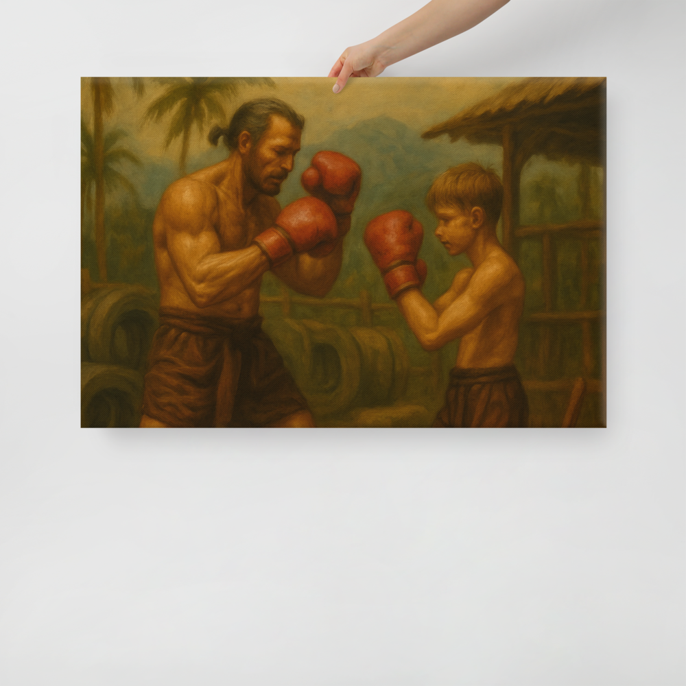 Father & Son – Muay Thai Warrior Horizontal Canvas (Limited Edition)