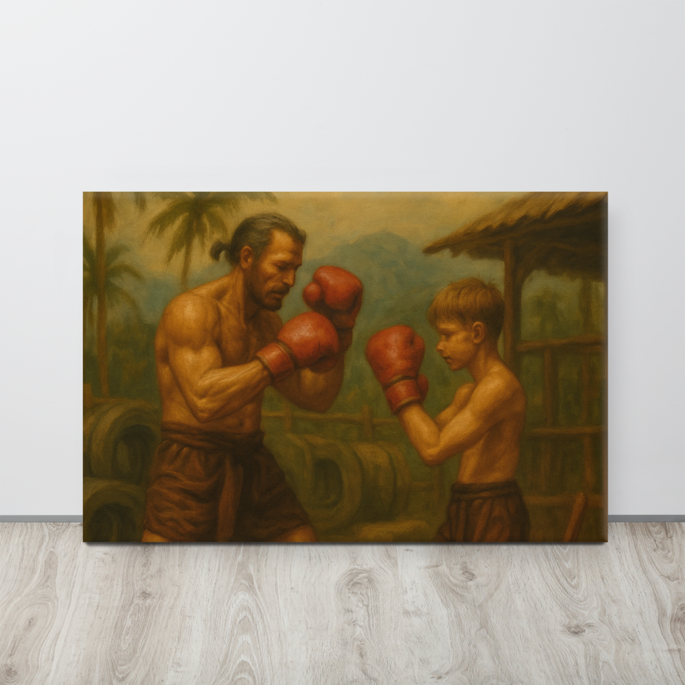 Father & Son – Muay Thai Warrior Horizontal Canvas (Limited Edition)