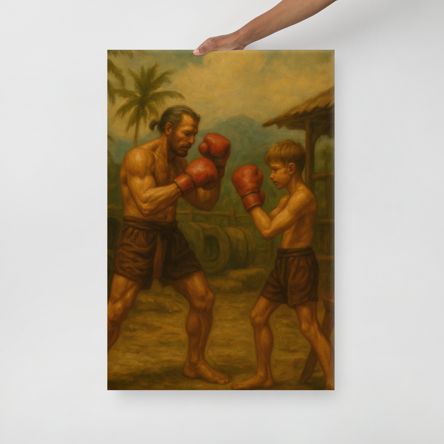 Father & Son – Muay Thai Warrior Vertical Canvas (Limited Edition)
