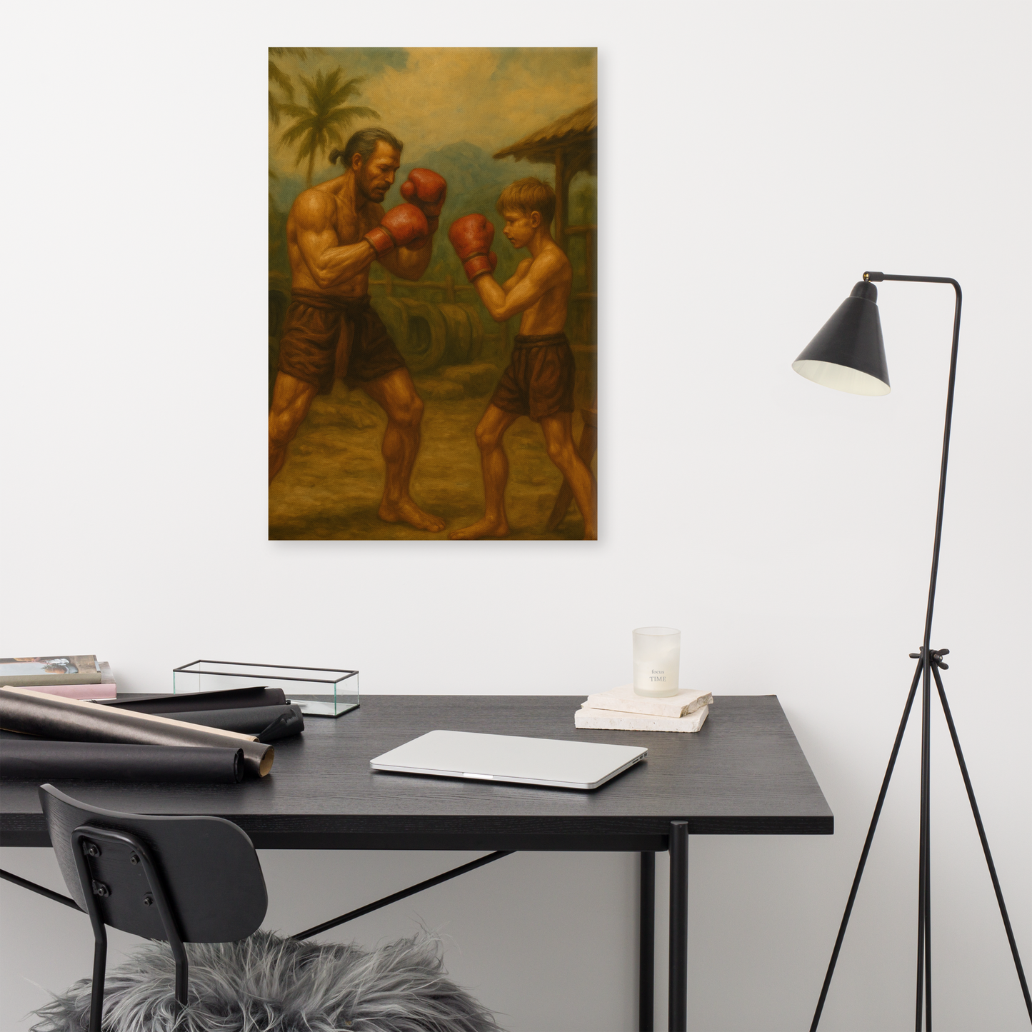 Father & Son – Muay Thai Warrior Vertical Canvas (Limited Edition)