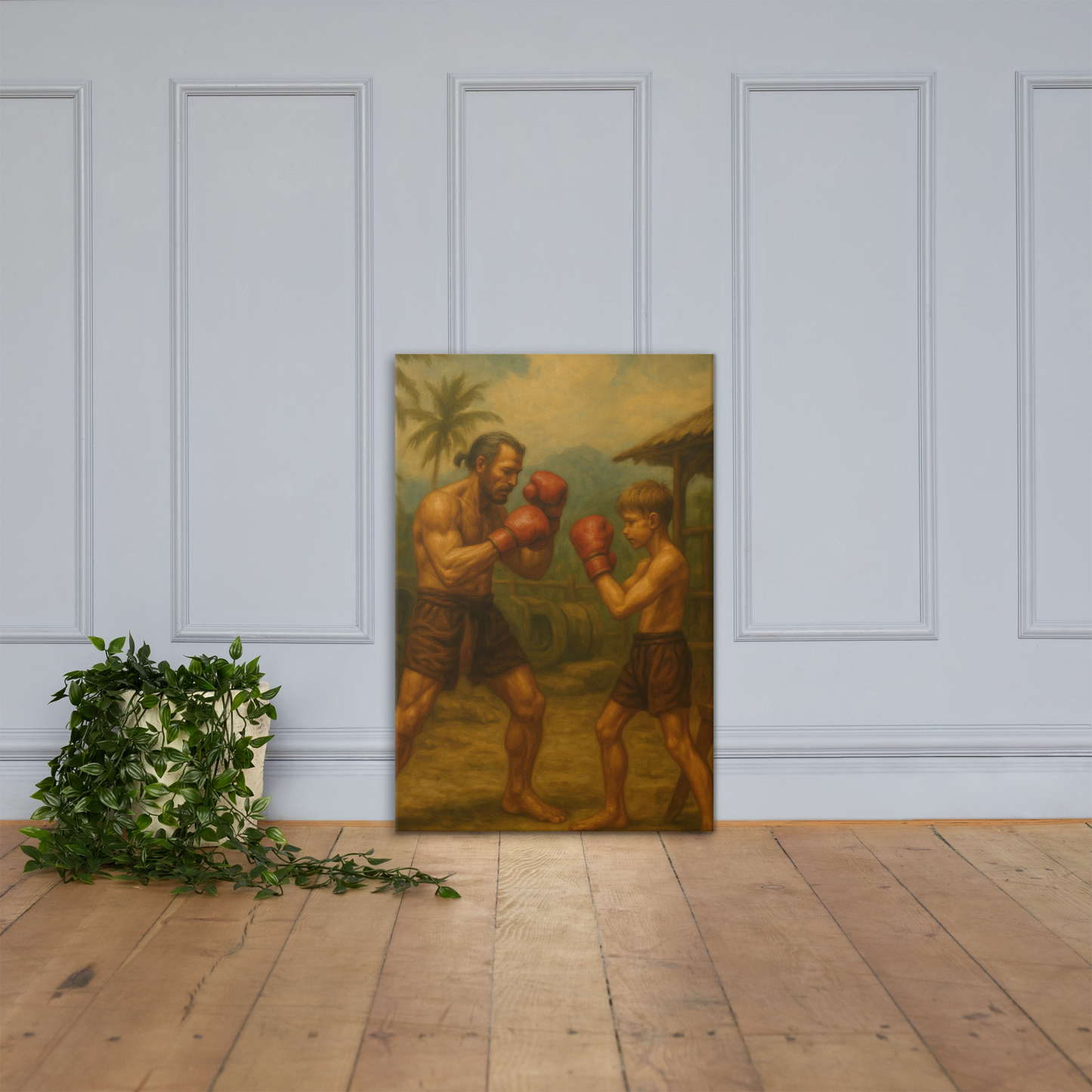 Father & Son – Muay Thai Warrior Vertical Canvas (Limited Edition)